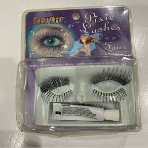 Y2k Fright Night Pixie Faux Lashes - Iridescent Silver